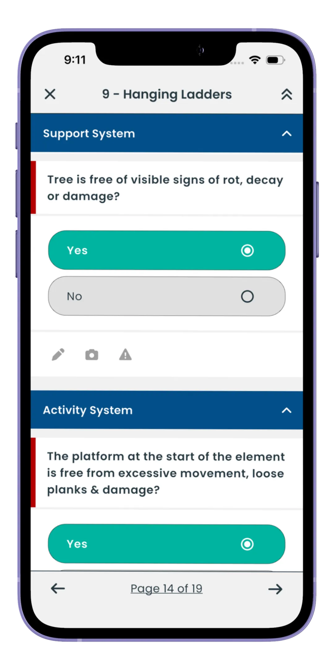 A screen from the Risk Memo app