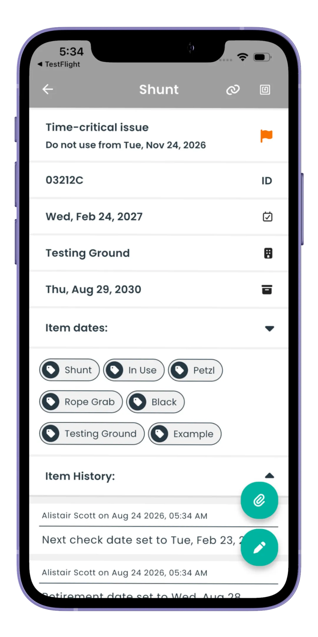 A screen from the Risk Memo app